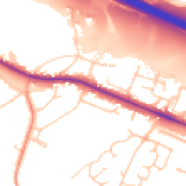 Daytime road noise heatmap for SO31 7LH
