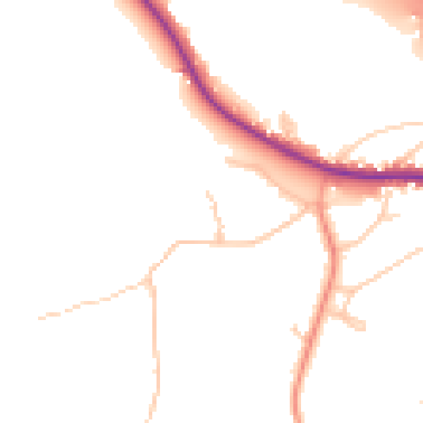 Daytime road noise heatmap for SO31 7LQ