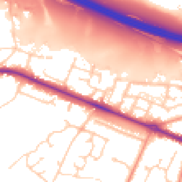 Daytime road noise heatmap for SO31 7LS