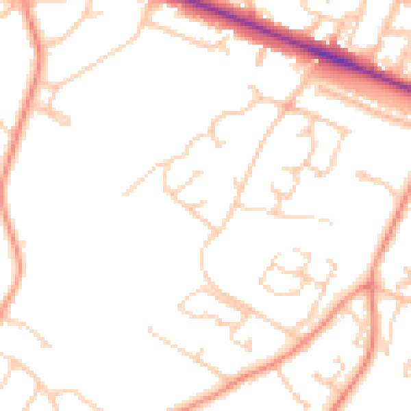 Daytime road noise heatmap for SO31 7NA