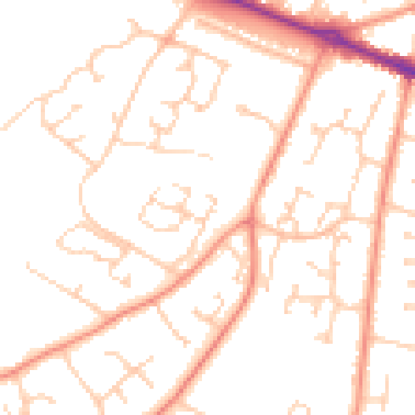 Daytime road noise heatmap for SO31 7NX