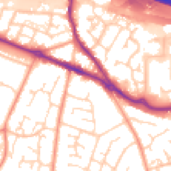 Daytime road noise heatmap for SO31 7PB