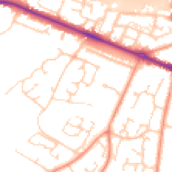 Daytime road noise heatmap for SO31 7PF
