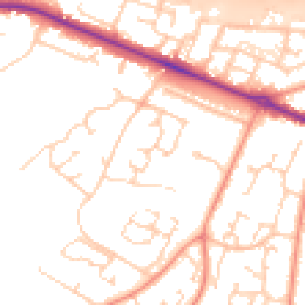 Daytime road noise heatmap for SO31 7PH