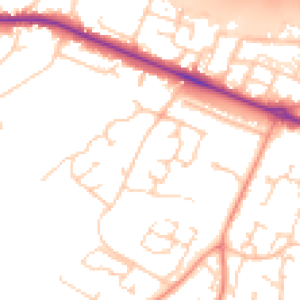 Daytime road noise heatmap for SO31 7PJ