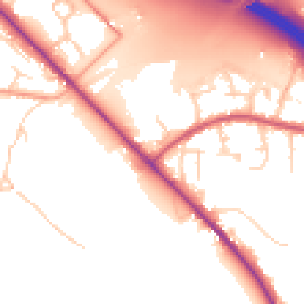 Daytime road noise heatmap for SO31 7PR