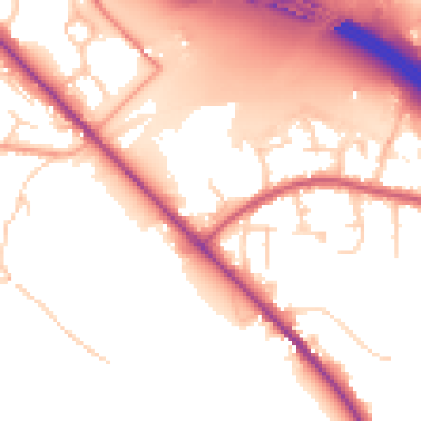 Daytime road noise heatmap for SO31 7PS