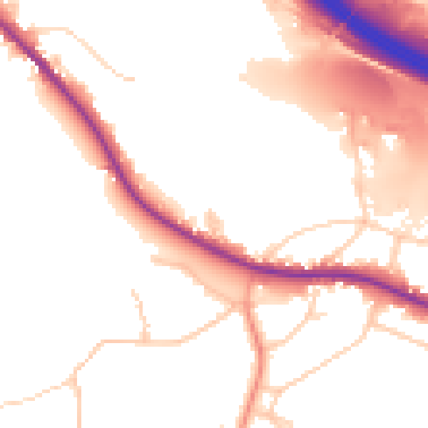 Daytime road noise heatmap for SO31 7PW