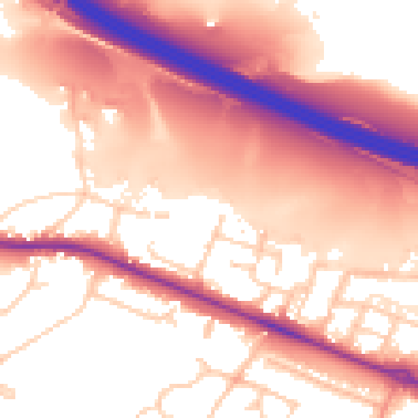 Daytime road noise heatmap for SO31 7QB