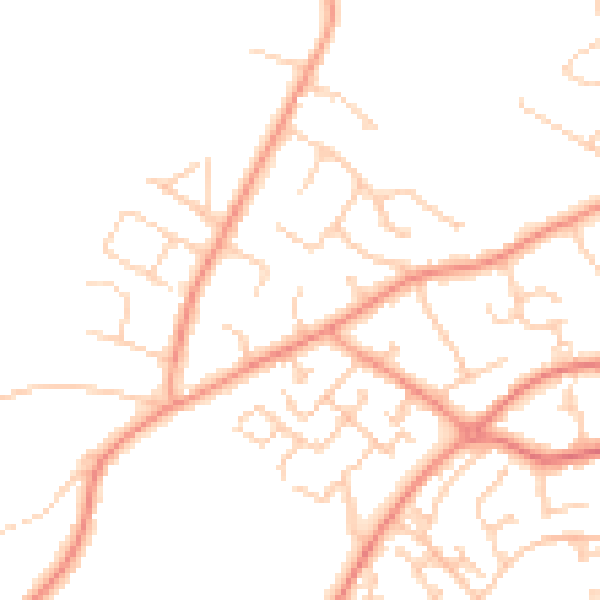 Daytime road noise heatmap for SO31 7SL