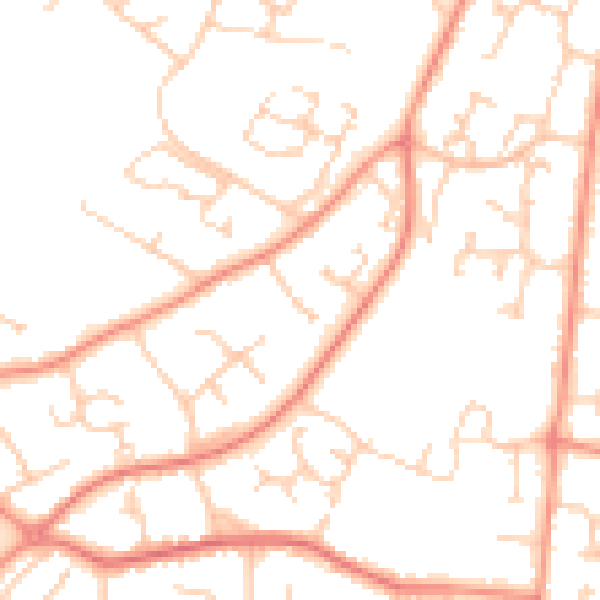 Daytime road noise heatmap for SO31 7TL