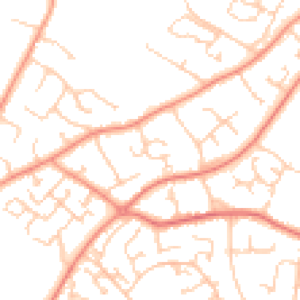 Daytime road noise heatmap for SO31 7TR