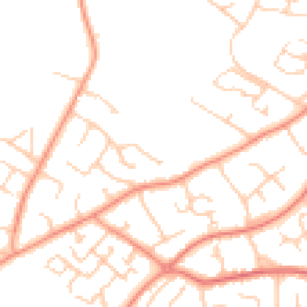 Daytime road noise heatmap for SO31 7TT