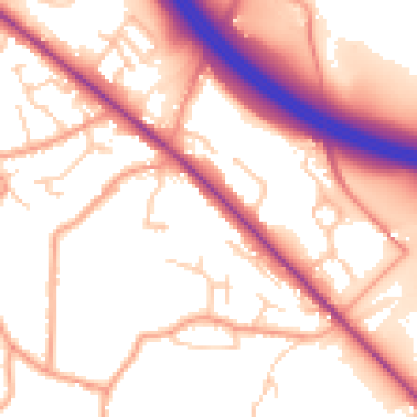Daytime road noise heatmap for SO31 8AH