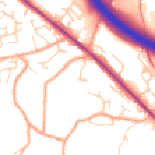 Daytime road noise heatmap for SO31 8DB