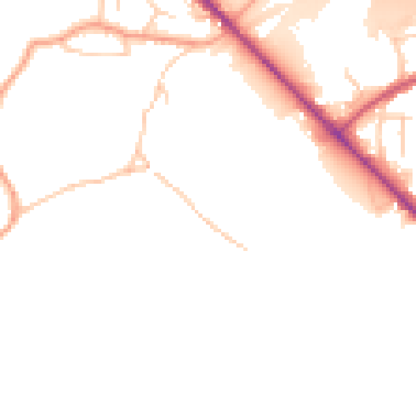 Daytime road noise heatmap for SO31 8DN