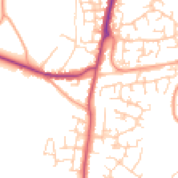 Daytime road noise heatmap for SO31 8DR