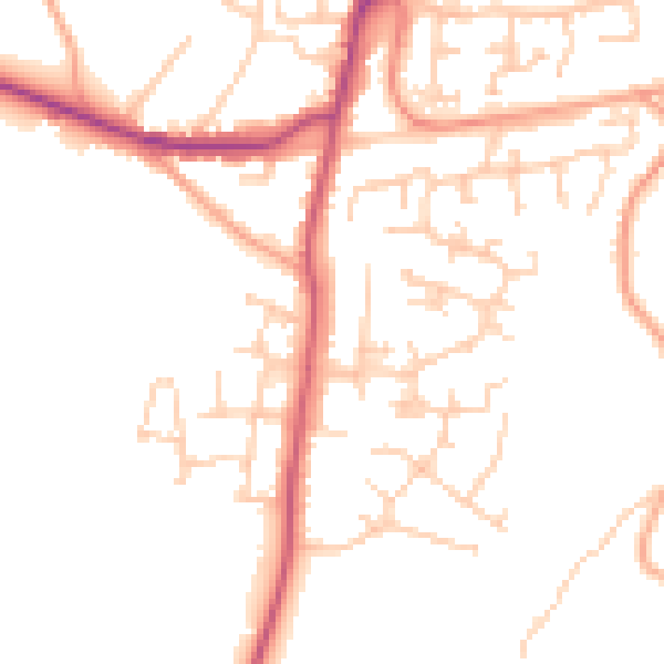 Daytime road noise heatmap for SO31 8DS