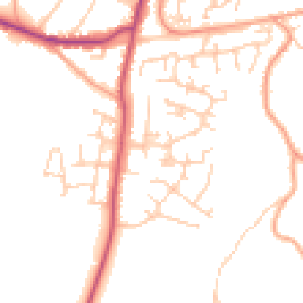 Daytime road noise heatmap for SO31 8DT