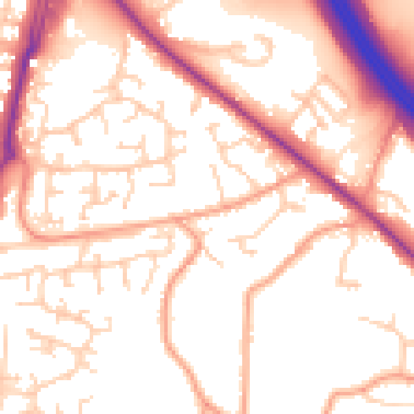 Daytime road noise heatmap for SO31 8EP