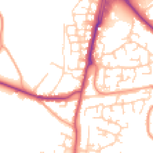 Daytime road noise heatmap for SO31 8FB
