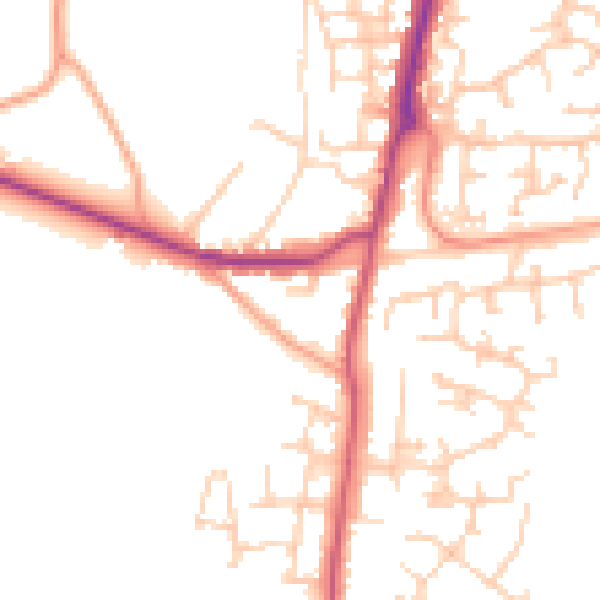 Daytime road noise heatmap for SO31 8FH