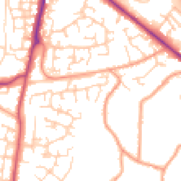 Daytime road noise heatmap for SO31 8FX