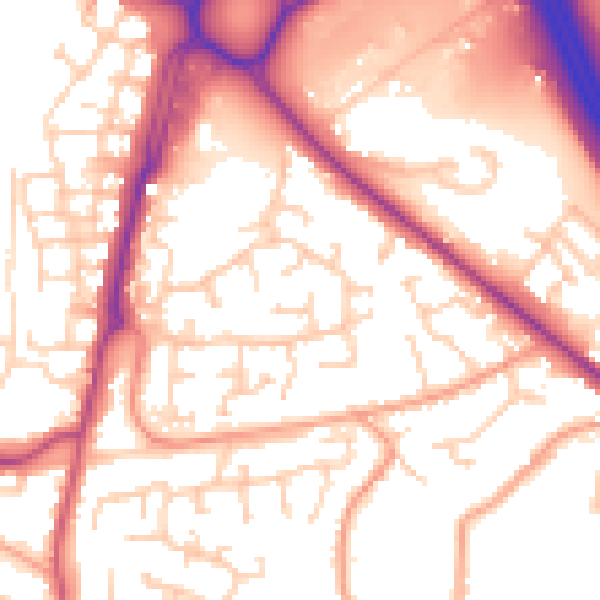 Daytime road noise heatmap for SO31 8GU