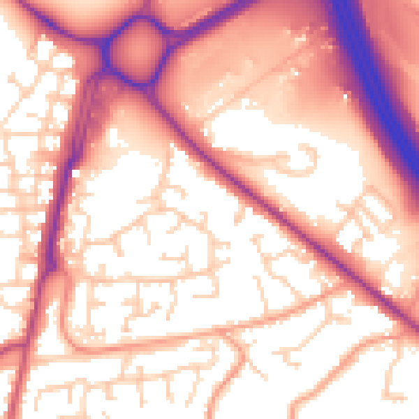 Daytime road noise heatmap for SO31 8GW