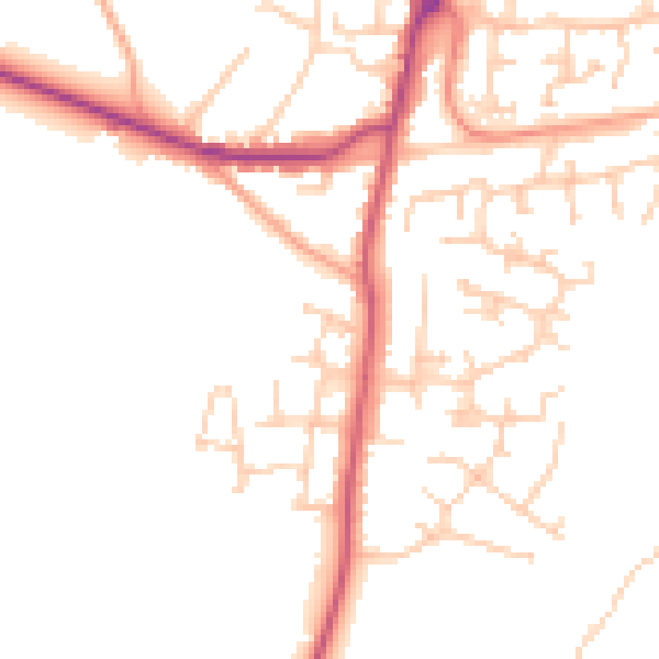 Daytime road noise heatmap for SO31 8JD