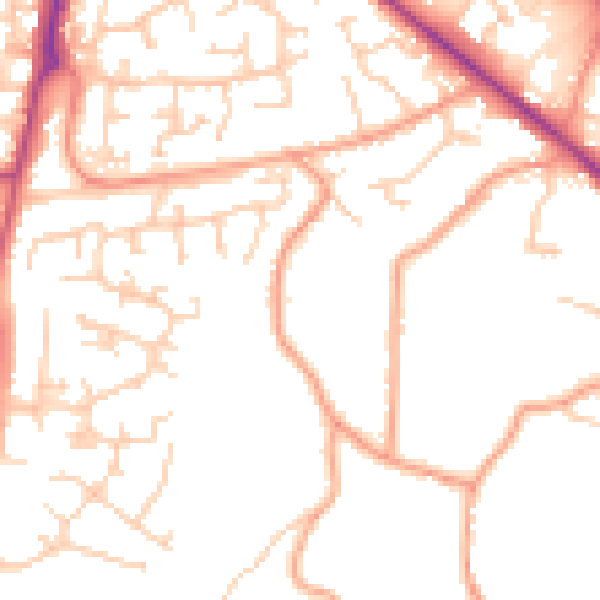 Daytime road noise heatmap for SO31 8JH