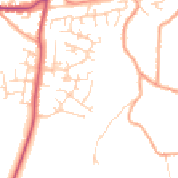 Daytime road noise heatmap for SO31 8LA