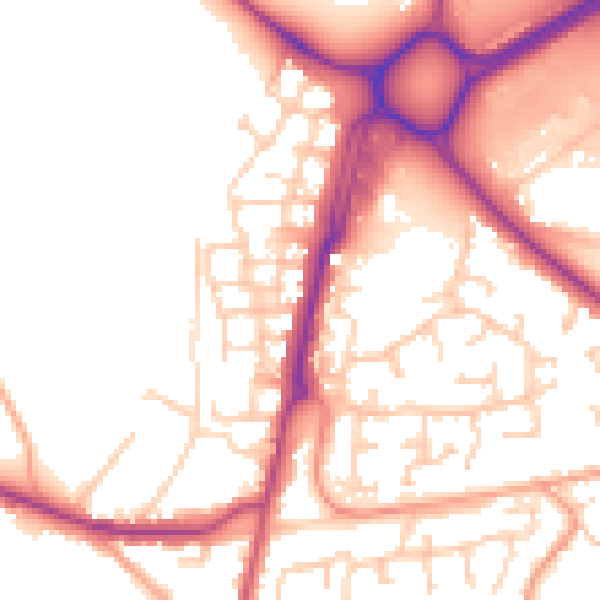 Daytime road noise heatmap for SO31 8LZ