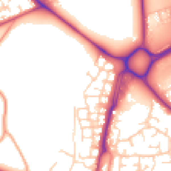 Daytime road noise heatmap for SO31 8NU