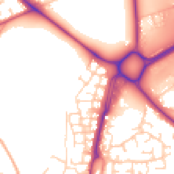 Daytime road noise heatmap for SO31 8NW