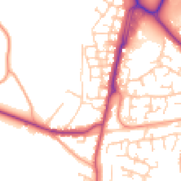 Daytime road noise heatmap for SO31 8PD