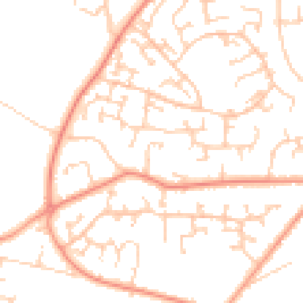 Daytime road noise heatmap for SO31 9DE