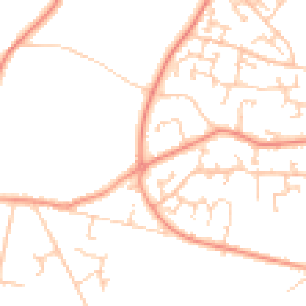 Daytime road noise heatmap for SO31 9ED