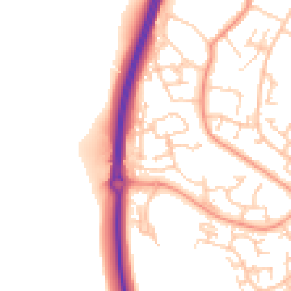 Daytime road noise heatmap for SO40 2BE