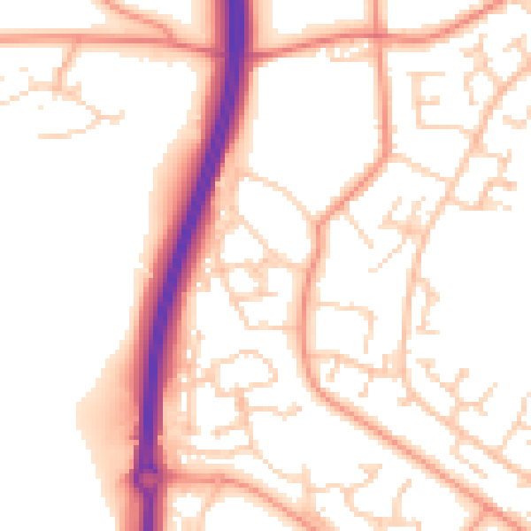 Daytime road noise heatmap for SO40 2BH