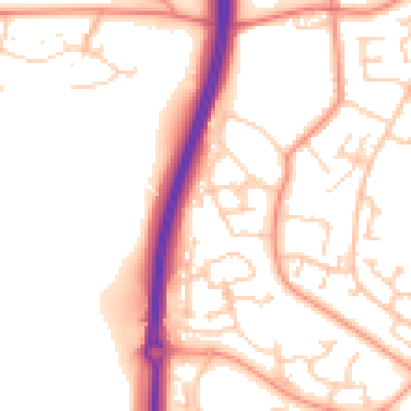Daytime road noise heatmap for SO40 2BL
