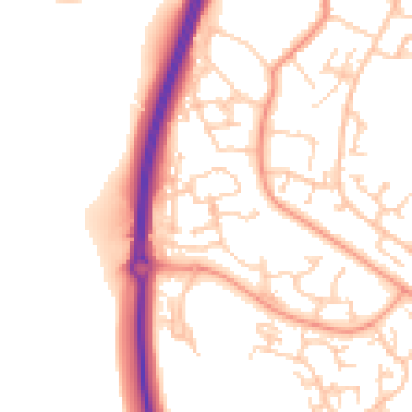 Daytime road noise heatmap for SO40 2BN