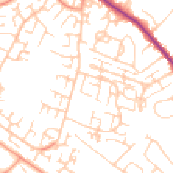Daytime road noise heatmap for SO40 2FF