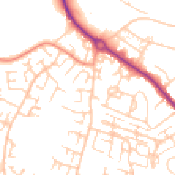 Daytime road noise heatmap for SO40 2GJ