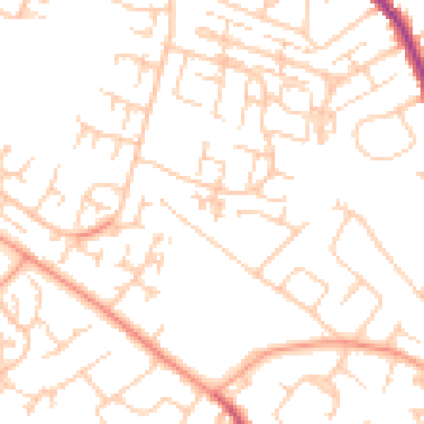 Daytime road noise heatmap for SO40 2GL