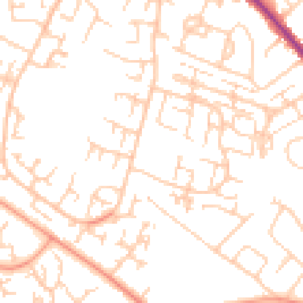 Daytime road noise heatmap for SO40 2GU