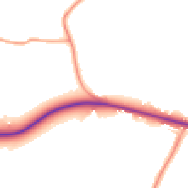 Daytime road noise heatmap for SO40 2GZ
