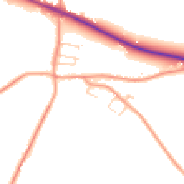 Daytime road noise heatmap for SO40 2LG