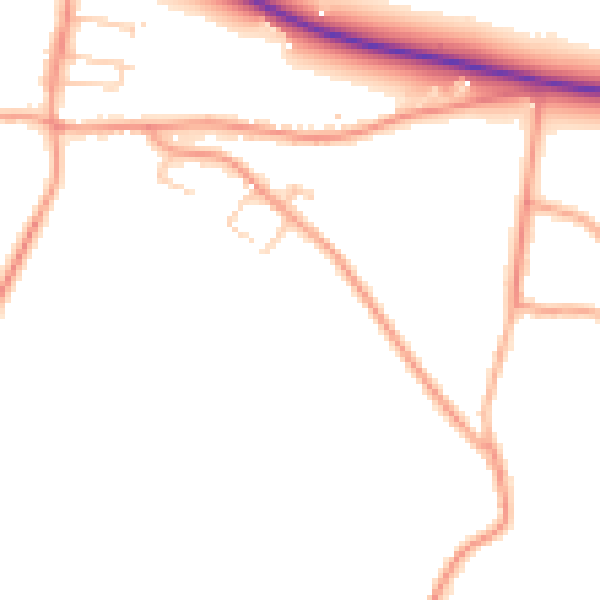 Daytime road noise heatmap for SO40 2LH