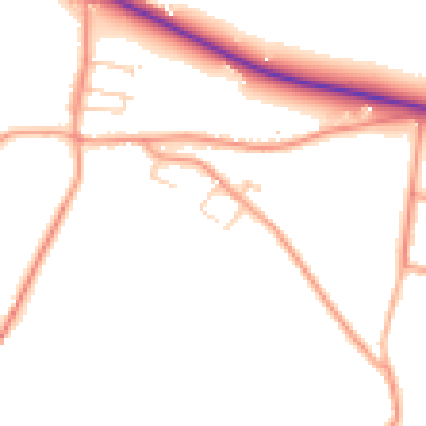 Daytime road noise heatmap for SO40 2LJ